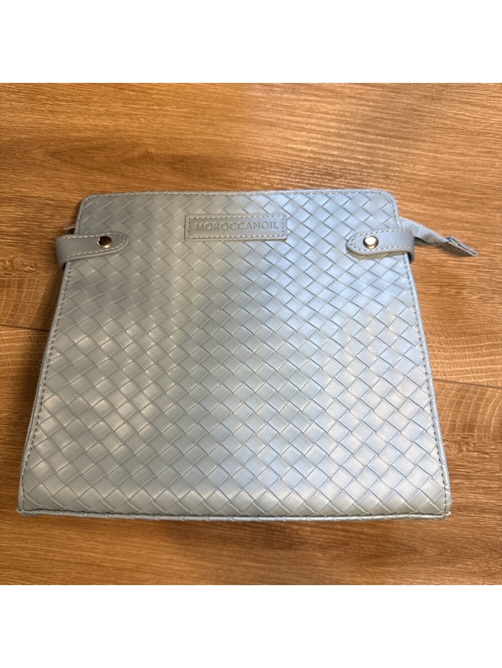 Moroccanoil Blue Weave Cosmetic Makeup Travel Zipper Bag